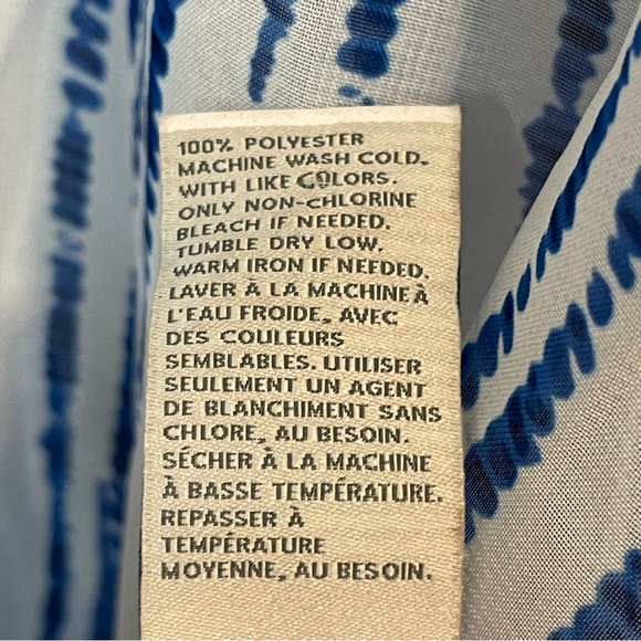 Nordstrom Rack Oversized Long Striped Slit Blue V-Neck Bat Wing Poncho Kimona - Picture 5 of 5